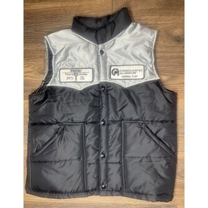 Vintage Consolidated Aluminum Insulated Puffer Work Vest Black‎ Gray